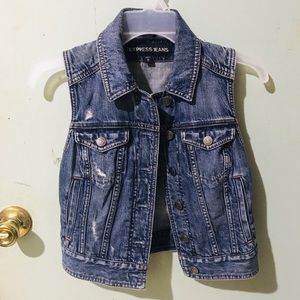 Express Cropped Denim Vest